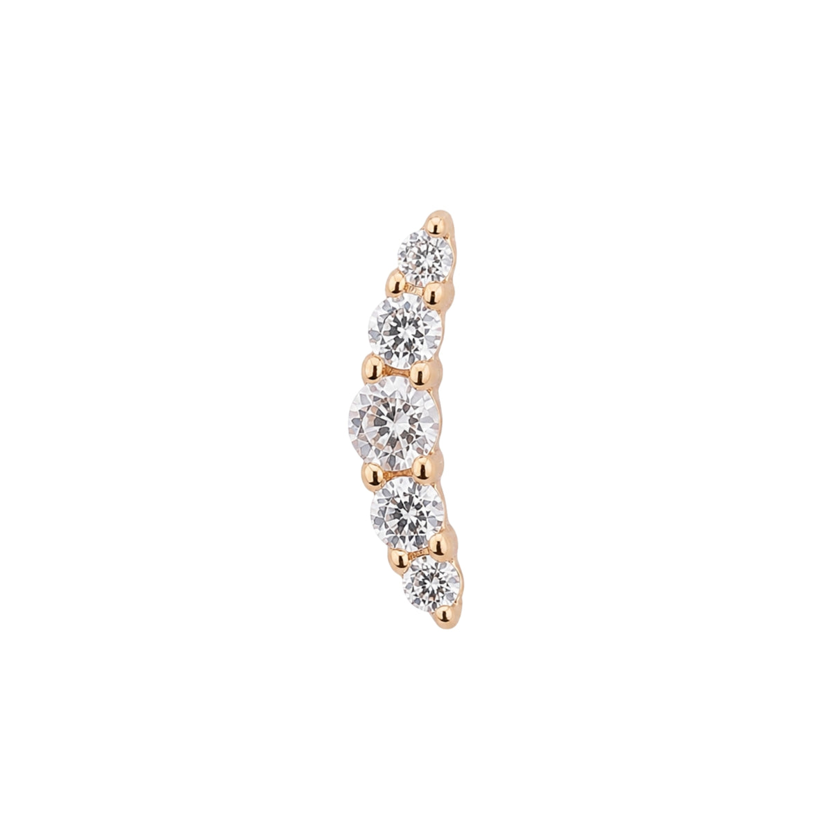 Small Curved Crystal Earring