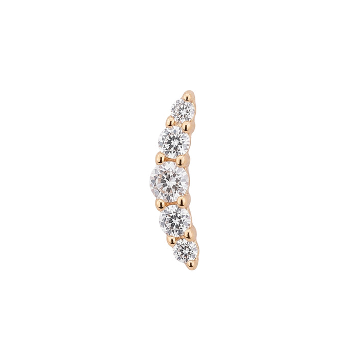 Small Curved Crystal Earring