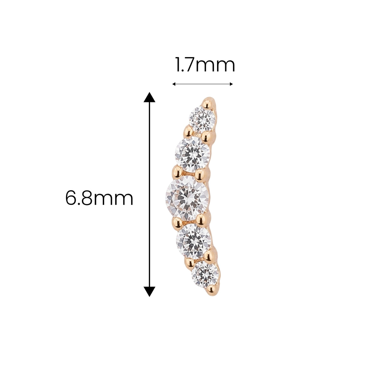 Small Curved Crystal Earring