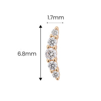 Small Curved Crystal Earring