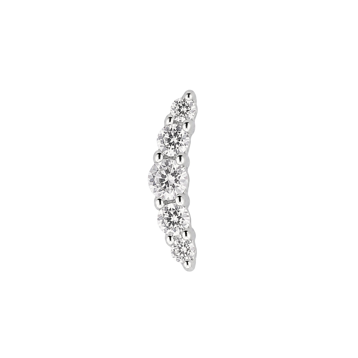 Small Curved Crystal Earring