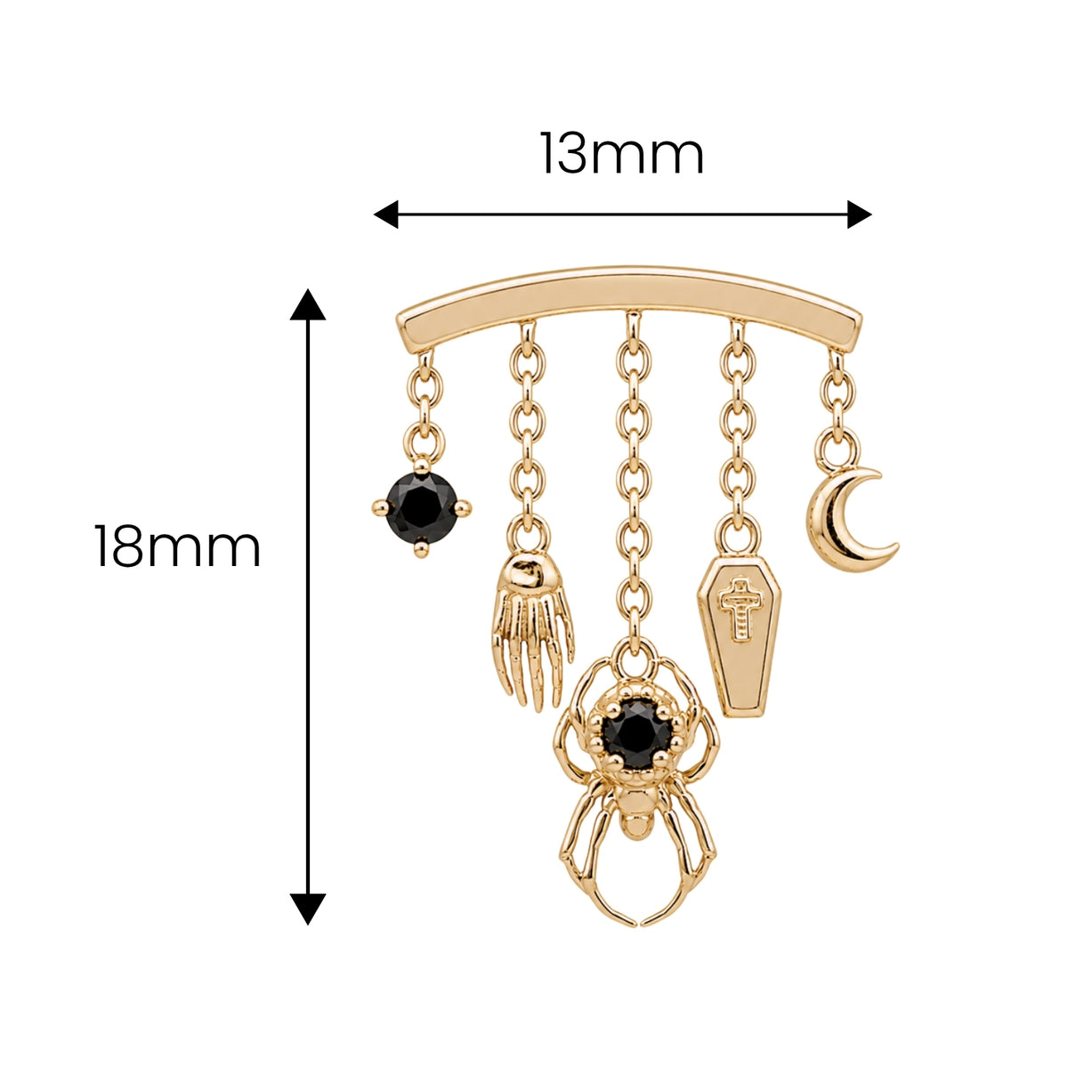 Onyx Macabre Earring