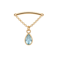 Teardrop Gemstone Floating Helix Earring