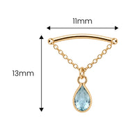 Teardrop Gemstone Floating Helix Earring