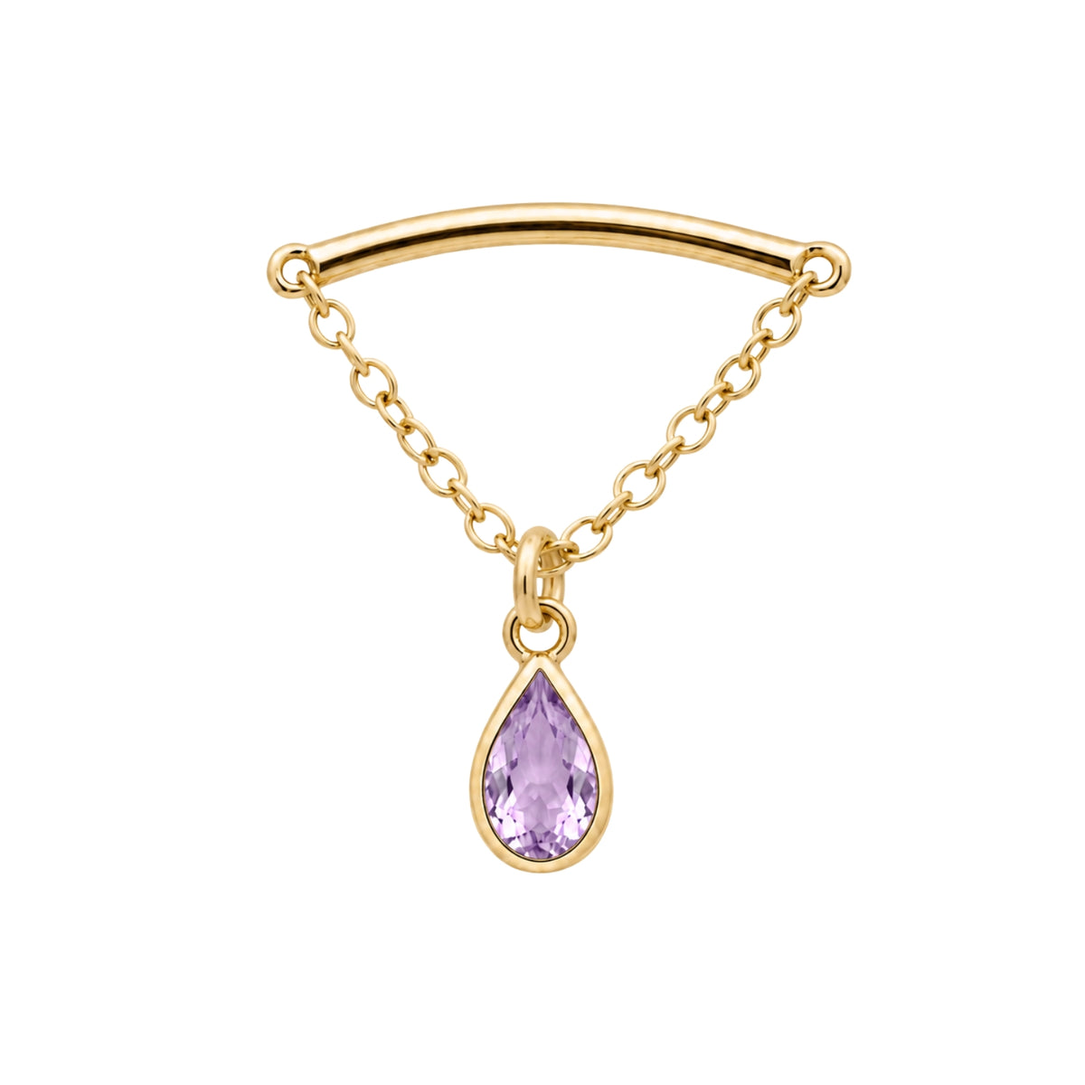 Teardrop Gemstone Floating Helix Earring