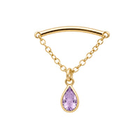 Teardrop Gemstone Floating Helix Earring