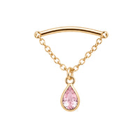 Teardrop Gemstone Floating Helix Earring
