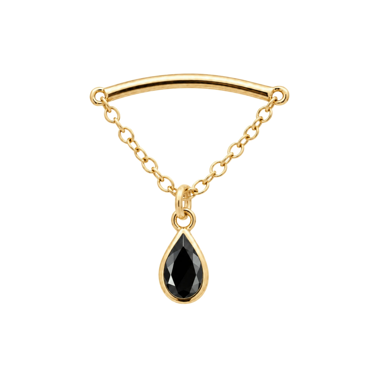 Teardrop Gemstone Floating Helix Earring