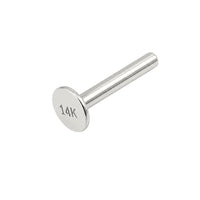 16 Gauge Threadless Flat Back 14k Barbell