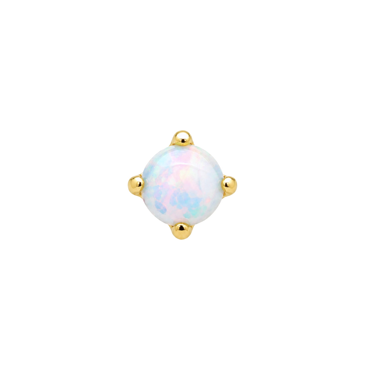 Tiny Claw-Set Opal Earring