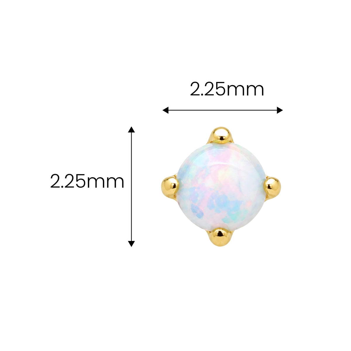 Tiny Claw-Set Opal Earring
