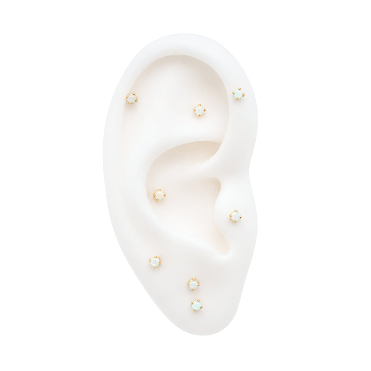 Tiny Claw-Set Opal Earring