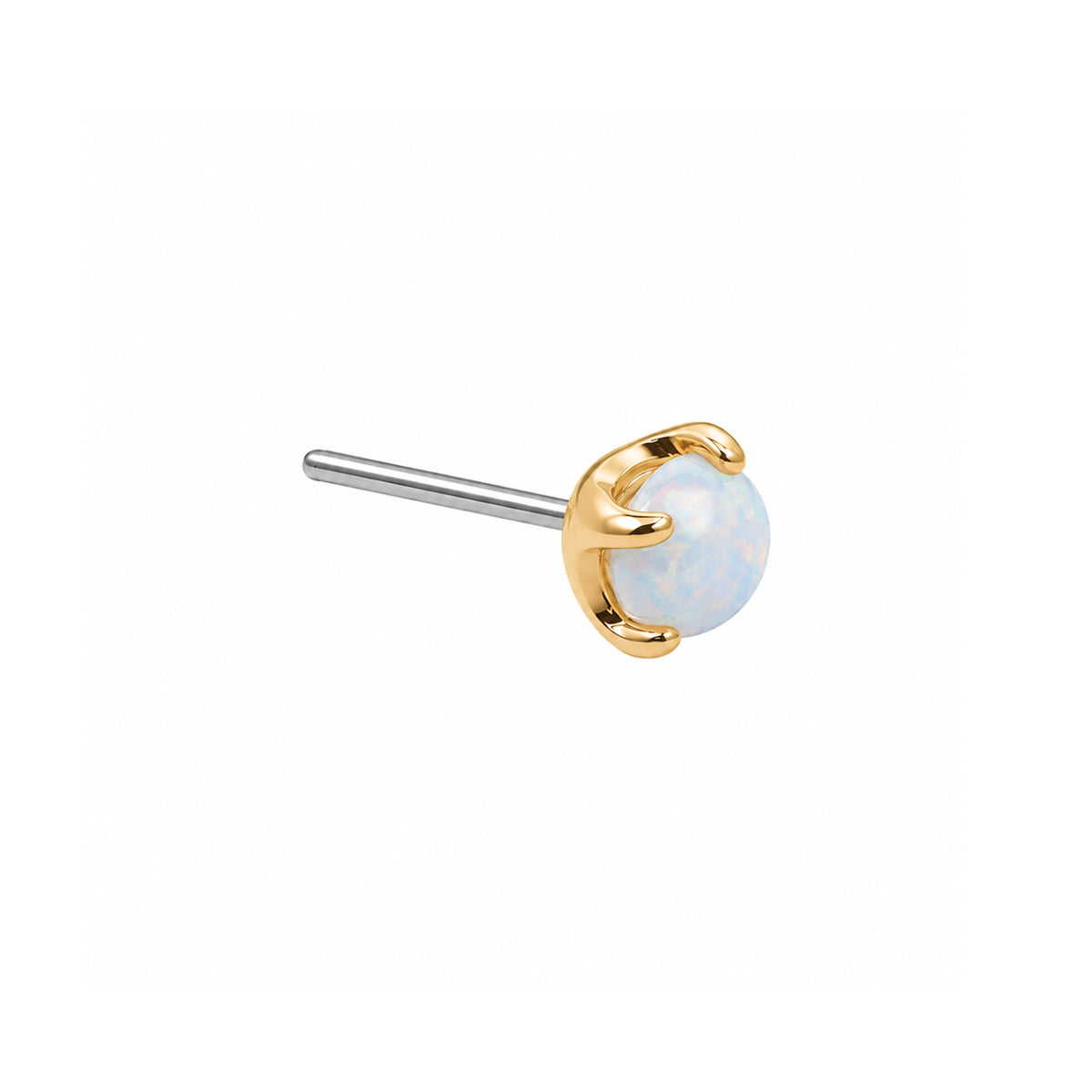 Tiny Claw-Set Opal Earring