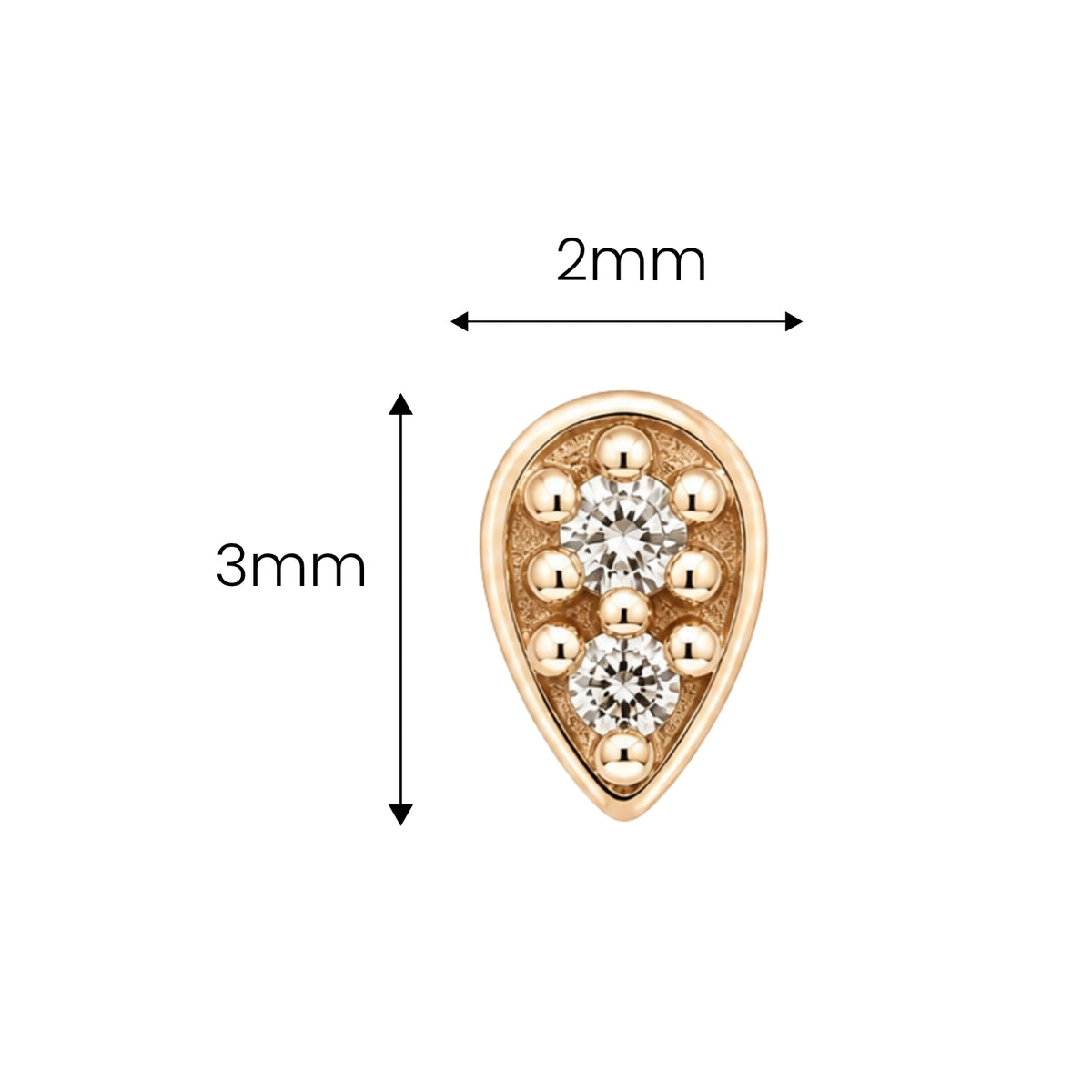 Tiny Crystal Droplet Earring