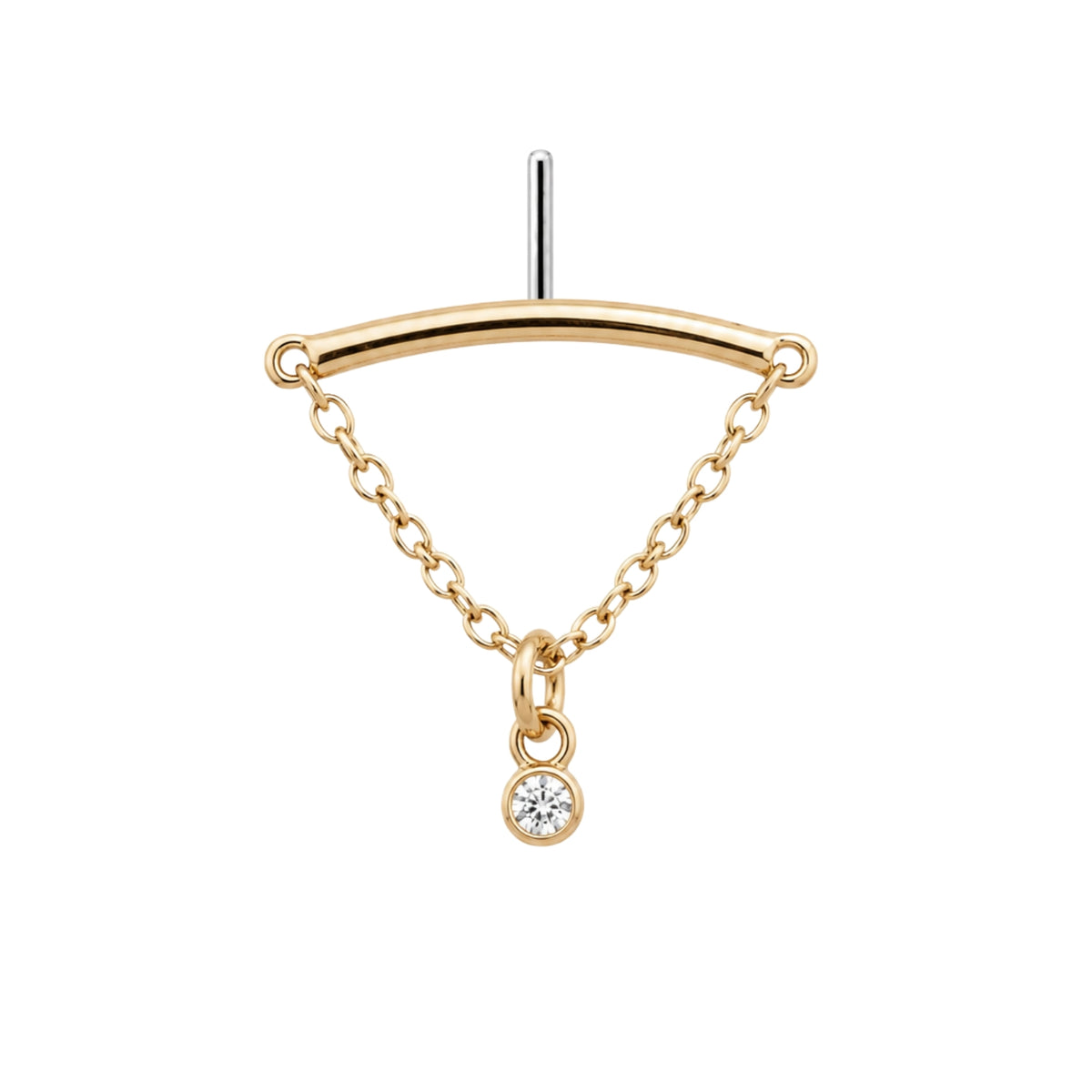 Tiny Gem Floating or Vertical Helix Earring