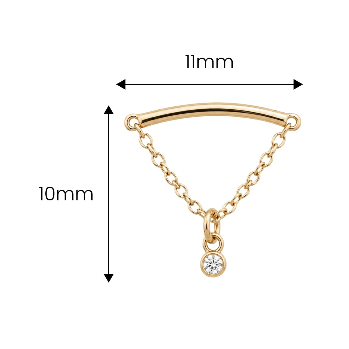 Tiny Gem Floating or Vertical Helix Earring