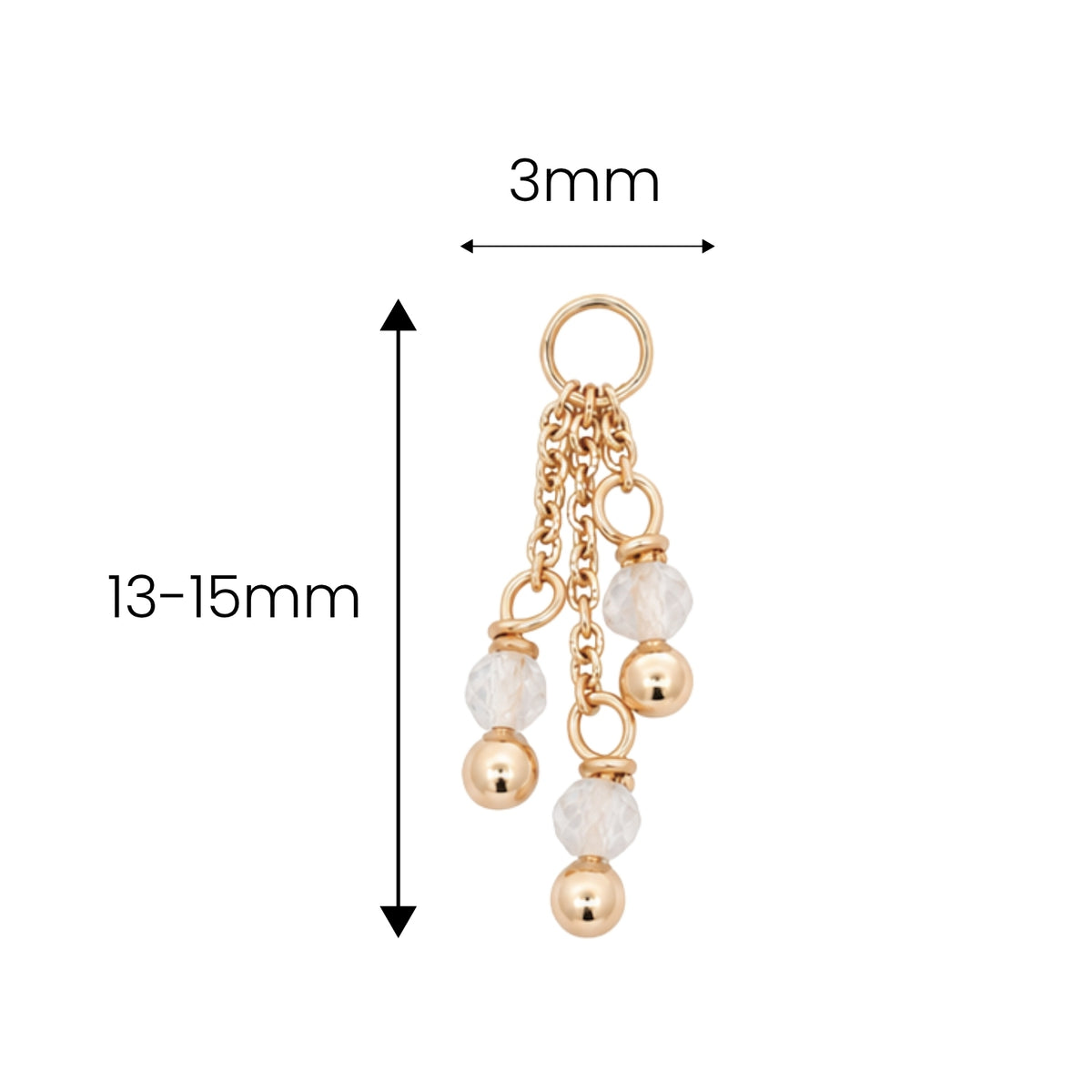 Triple Gemstone Dangle Charm