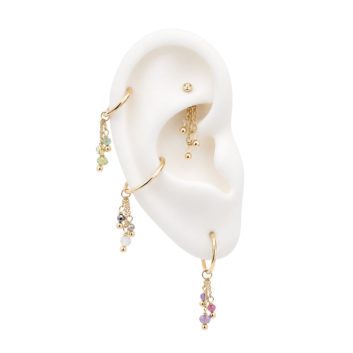 Triple Gemstone Dangle Charm