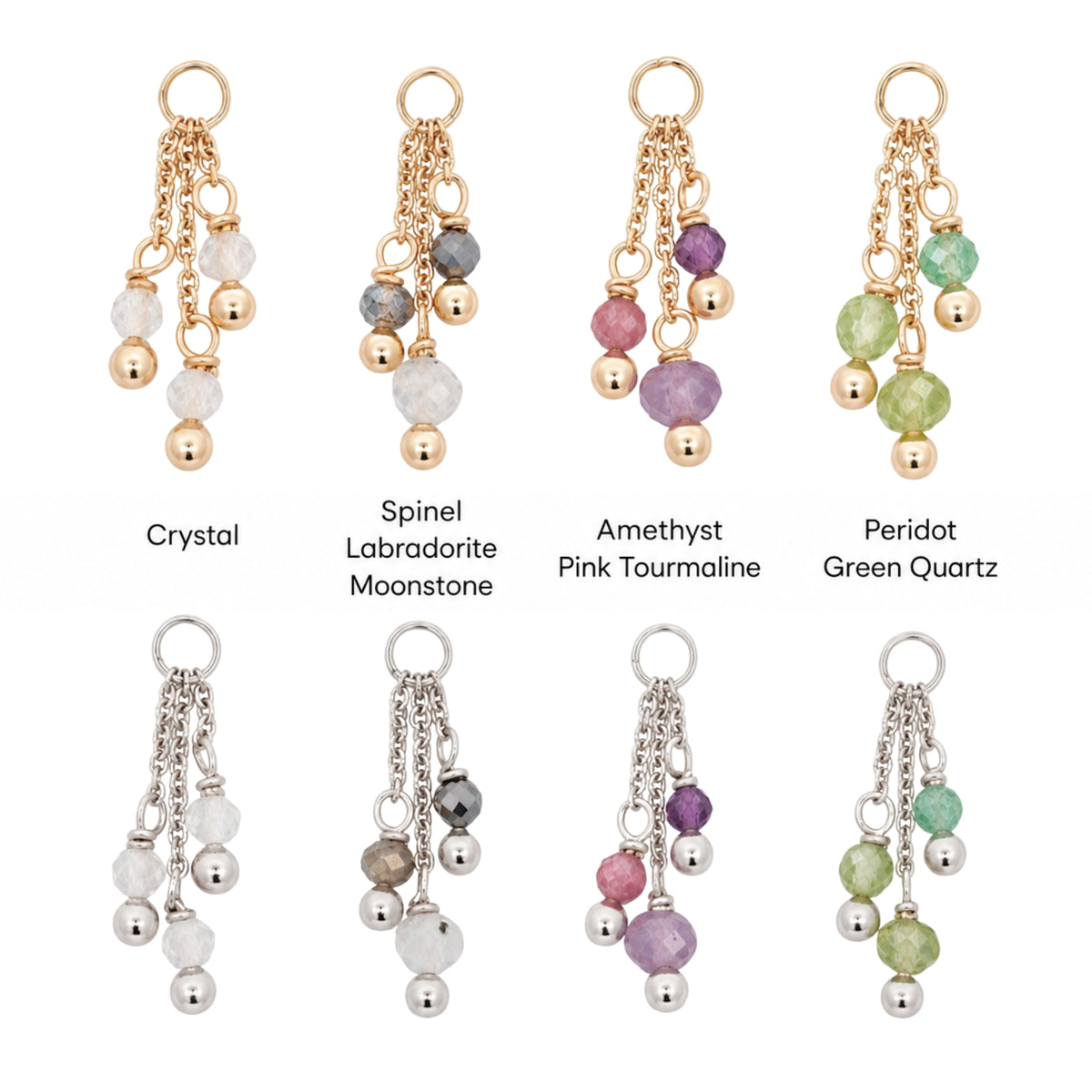 Triple Gemstone Dangle Charm