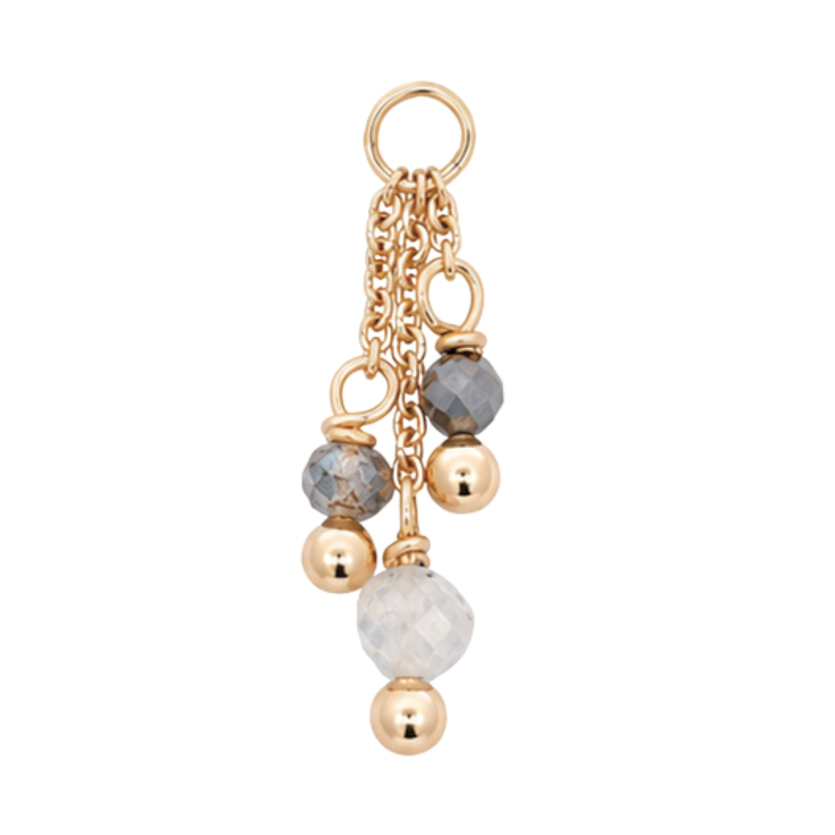 Triple Gemstone Dangle Charm