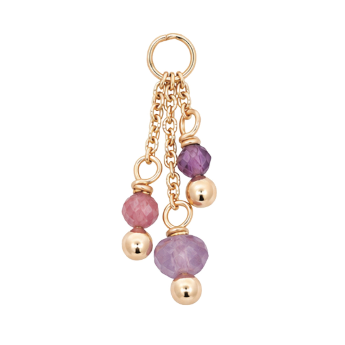Triple Gemstone Dangle Charm