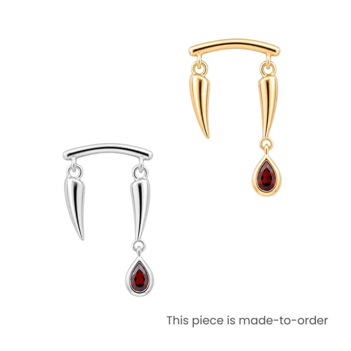 Crimson Fang Earring