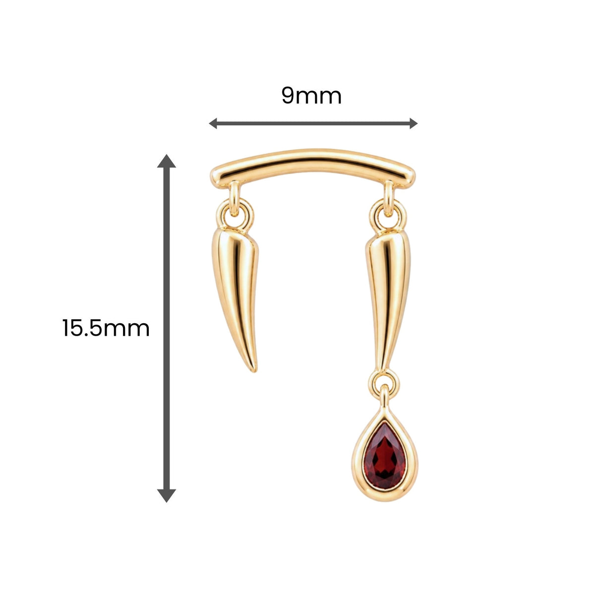 Crimson Fang Earring