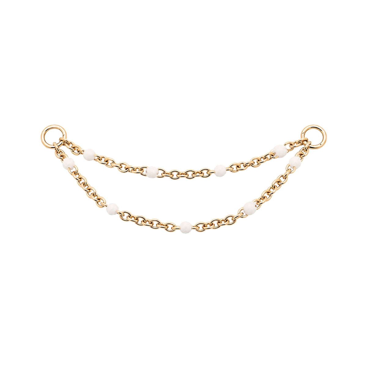 Double White Enamel Chain Connector