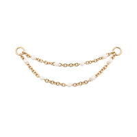 Double White Enamel Chain Connector