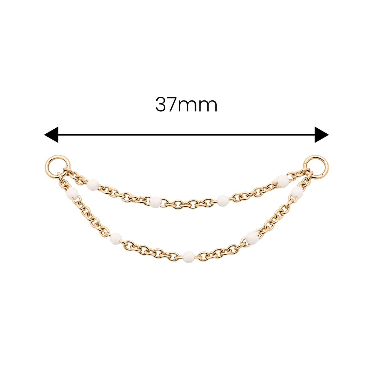 Double White Enamel Chain Connector