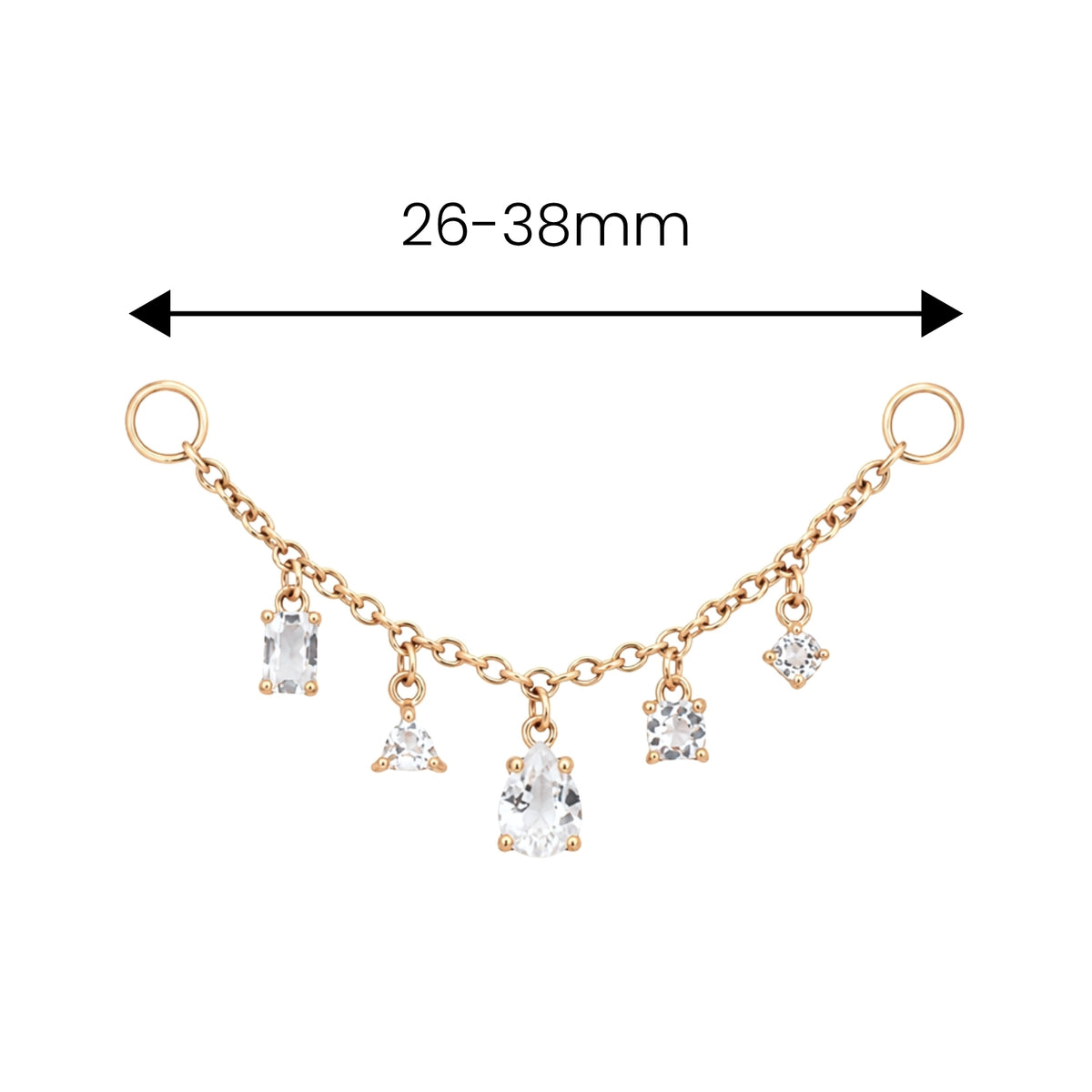 White Topaz Multi-Cut Chain Connector