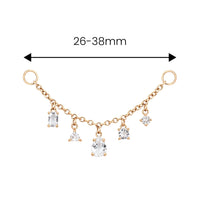 White Topaz Multi-Cut Chain Connector