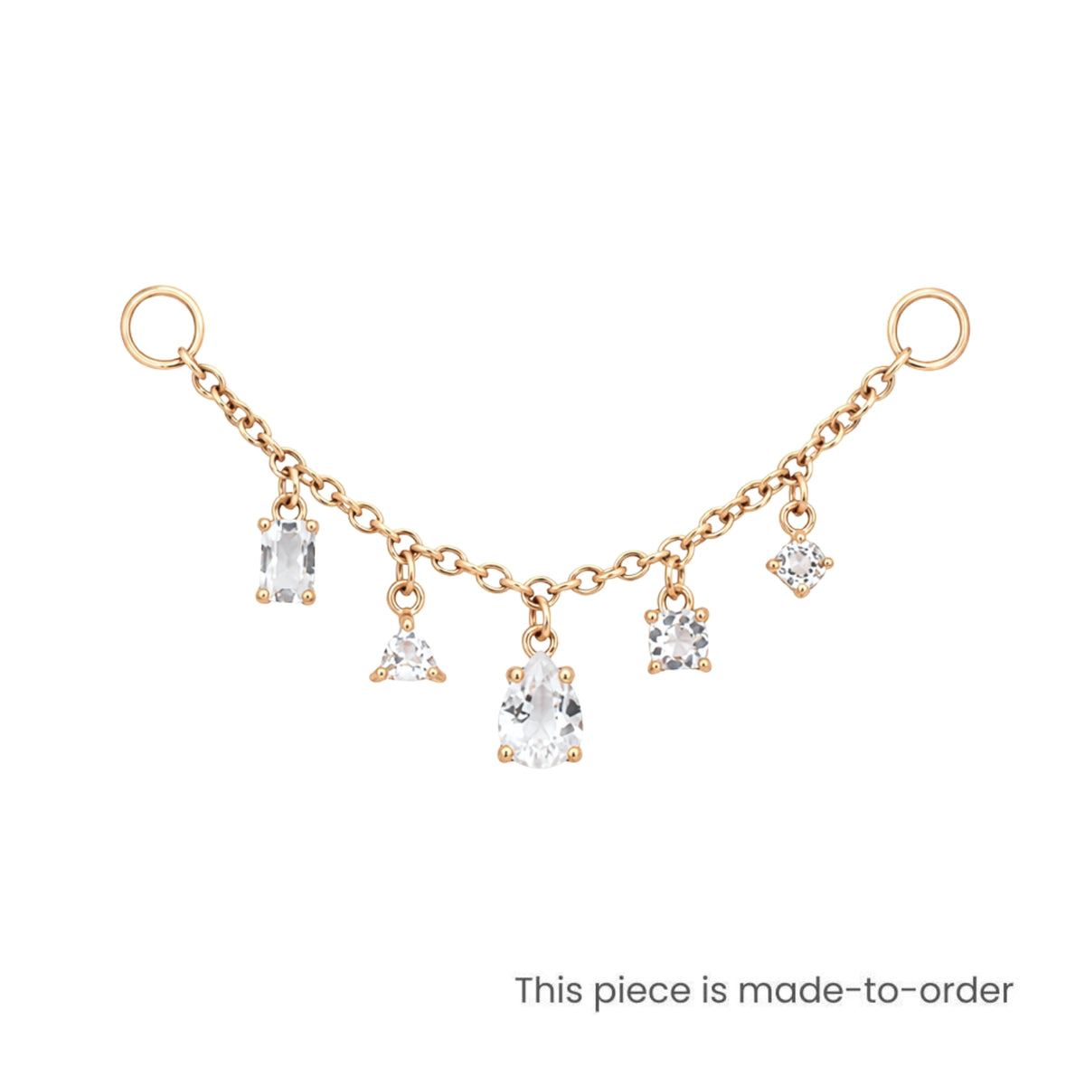 White Topaz Multi-Cut Chain Connector