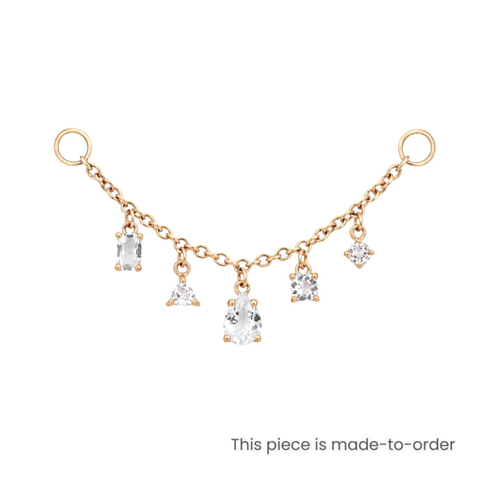 White Topaz Multi-Cut Chain Connector