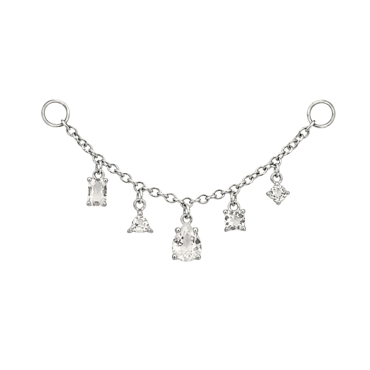 White Topaz Multi-Cut Chain Connector