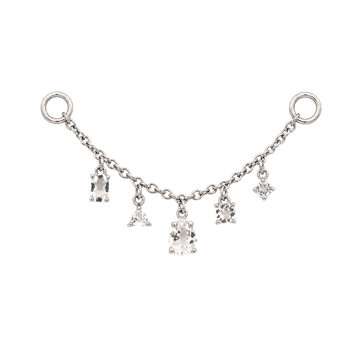 White Topaz Multi-Cut Chain Connector