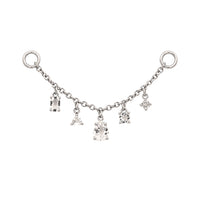 White Topaz Multi-Cut Chain Connector