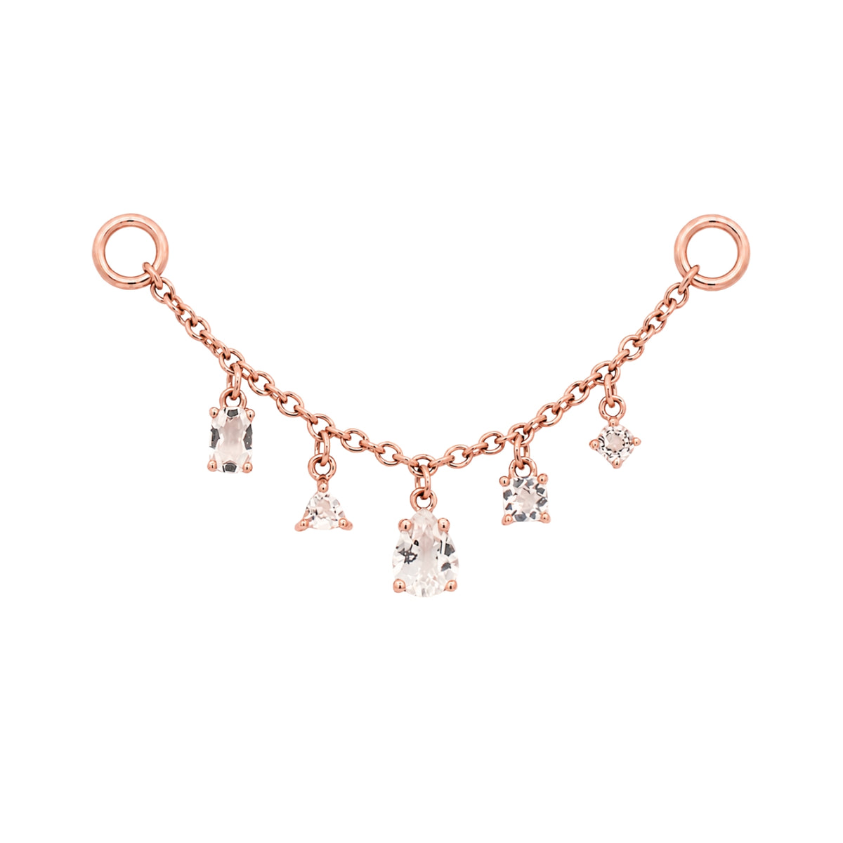 White Topaz Multi-Cut Chain Connector