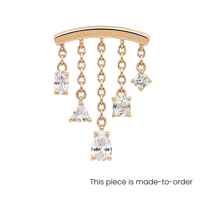 White Topaz Multi-Cut Chandelier Earring