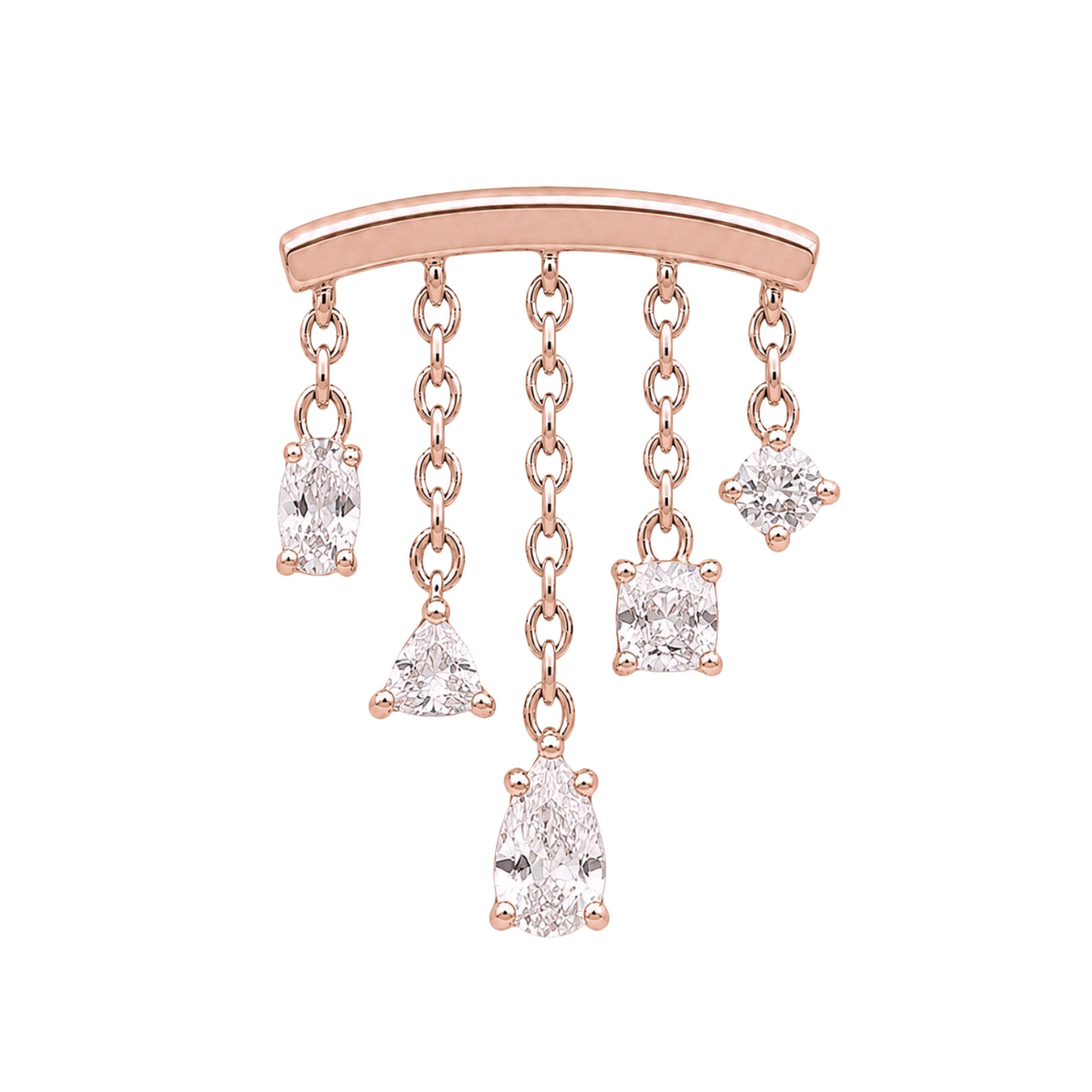 White Topaz Multi-Cut Chandelier Earring