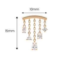 White Topaz Multi-Cut Chandelier Earring