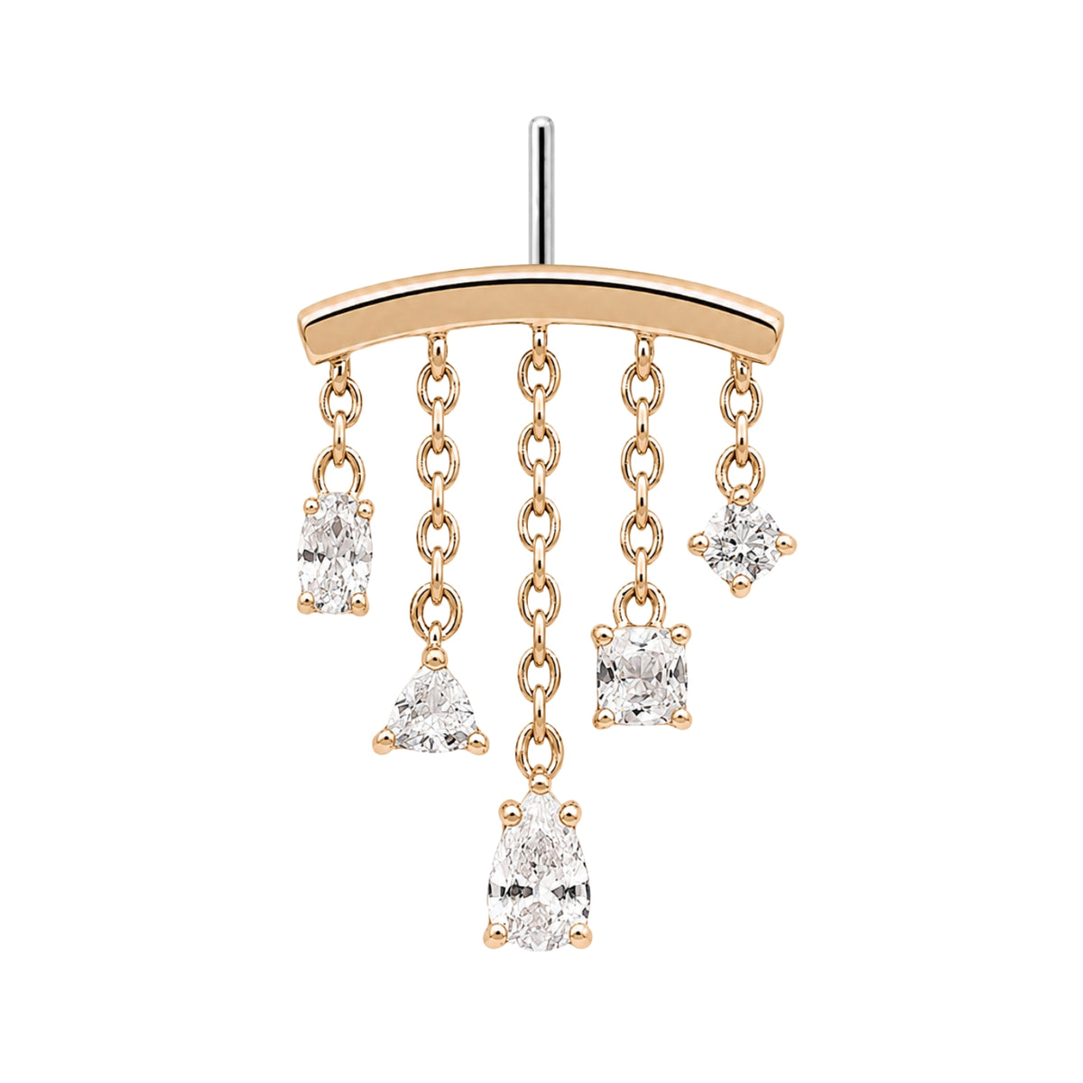 White Topaz Multi-Cut Chandelier Earring