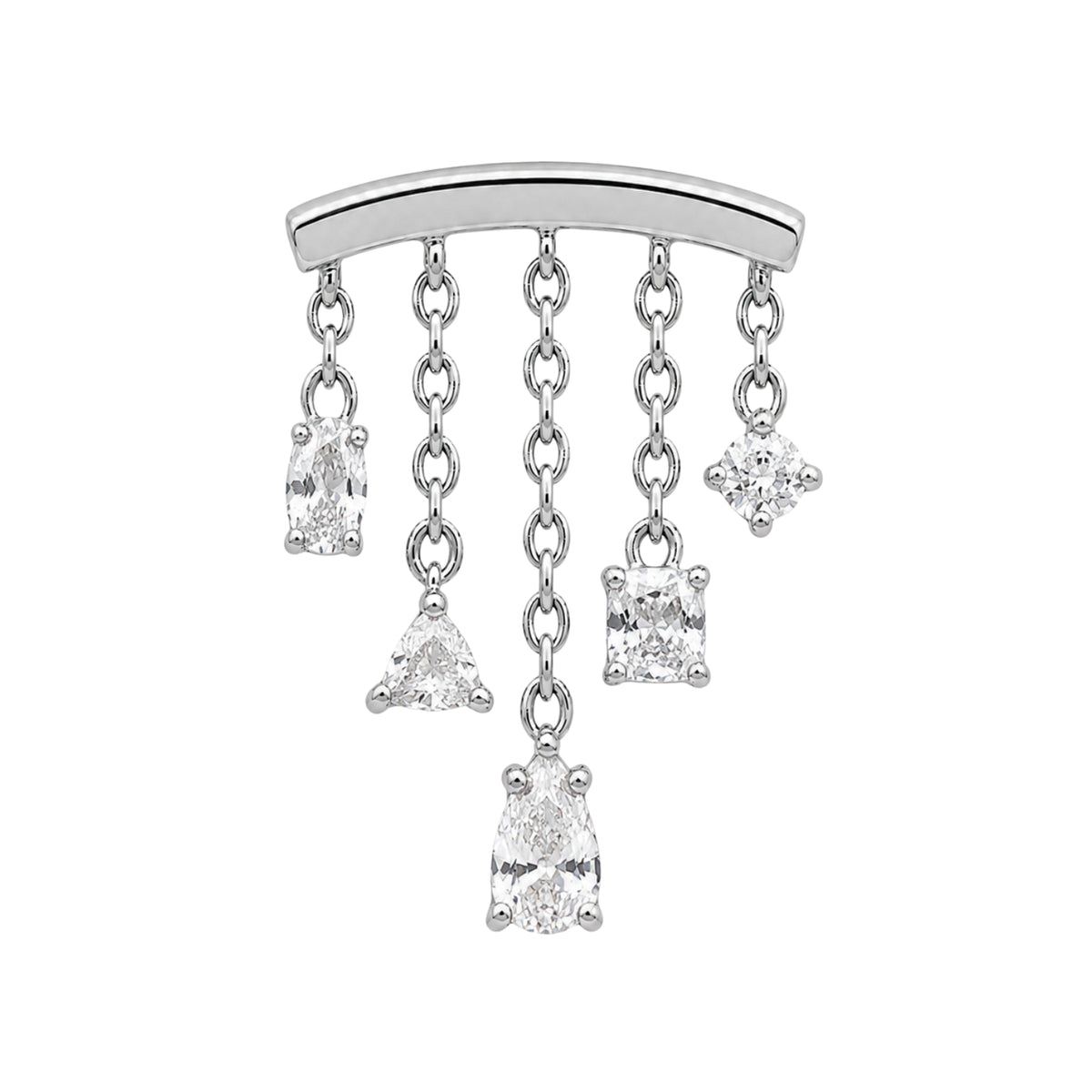 White Topaz Multi-Cut Chandelier Earring