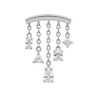White Topaz Multi-Cut Chandelier Earring