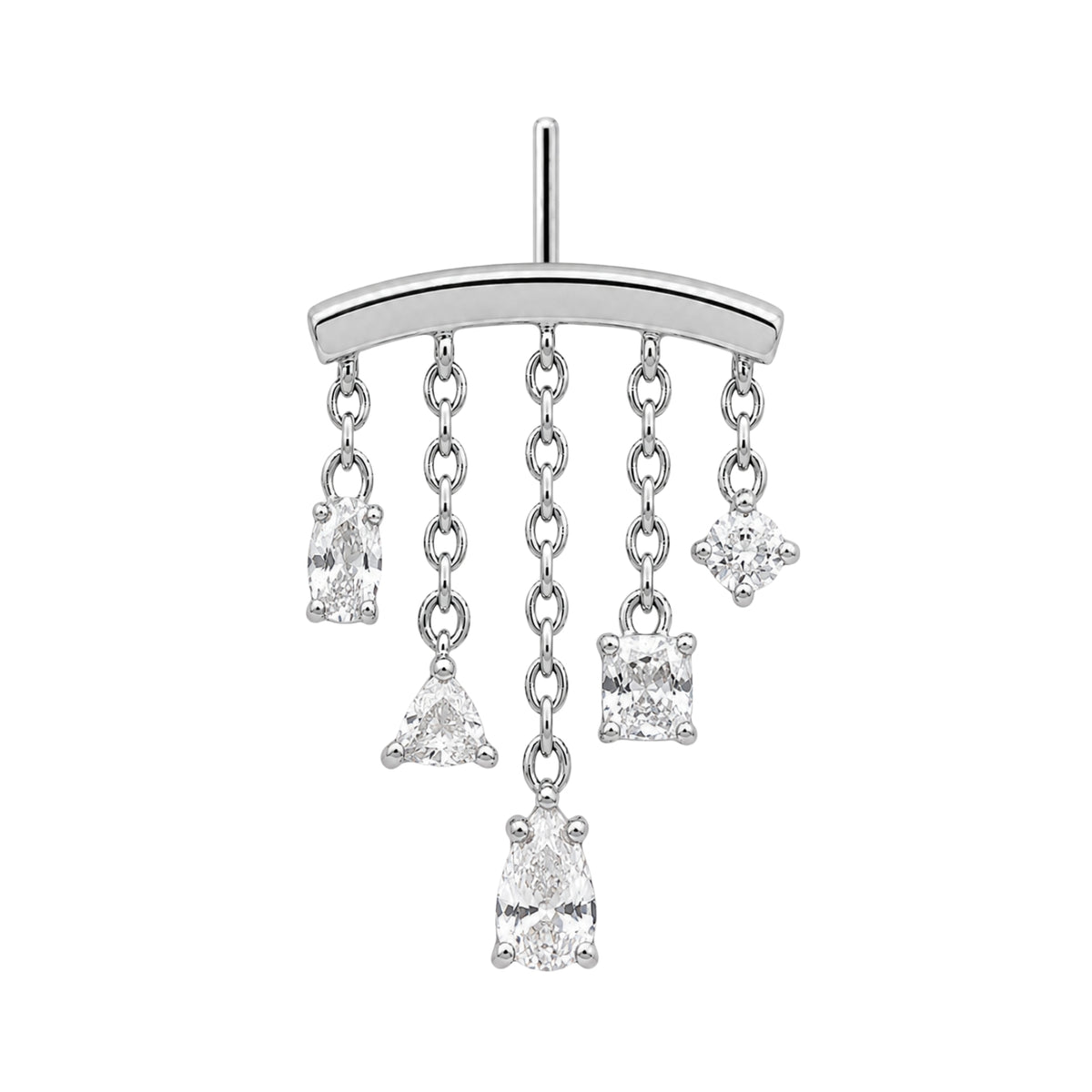 White Topaz Multi-Cut Chandelier Earring