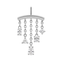 White Topaz Multi-Cut Chandelier Earring