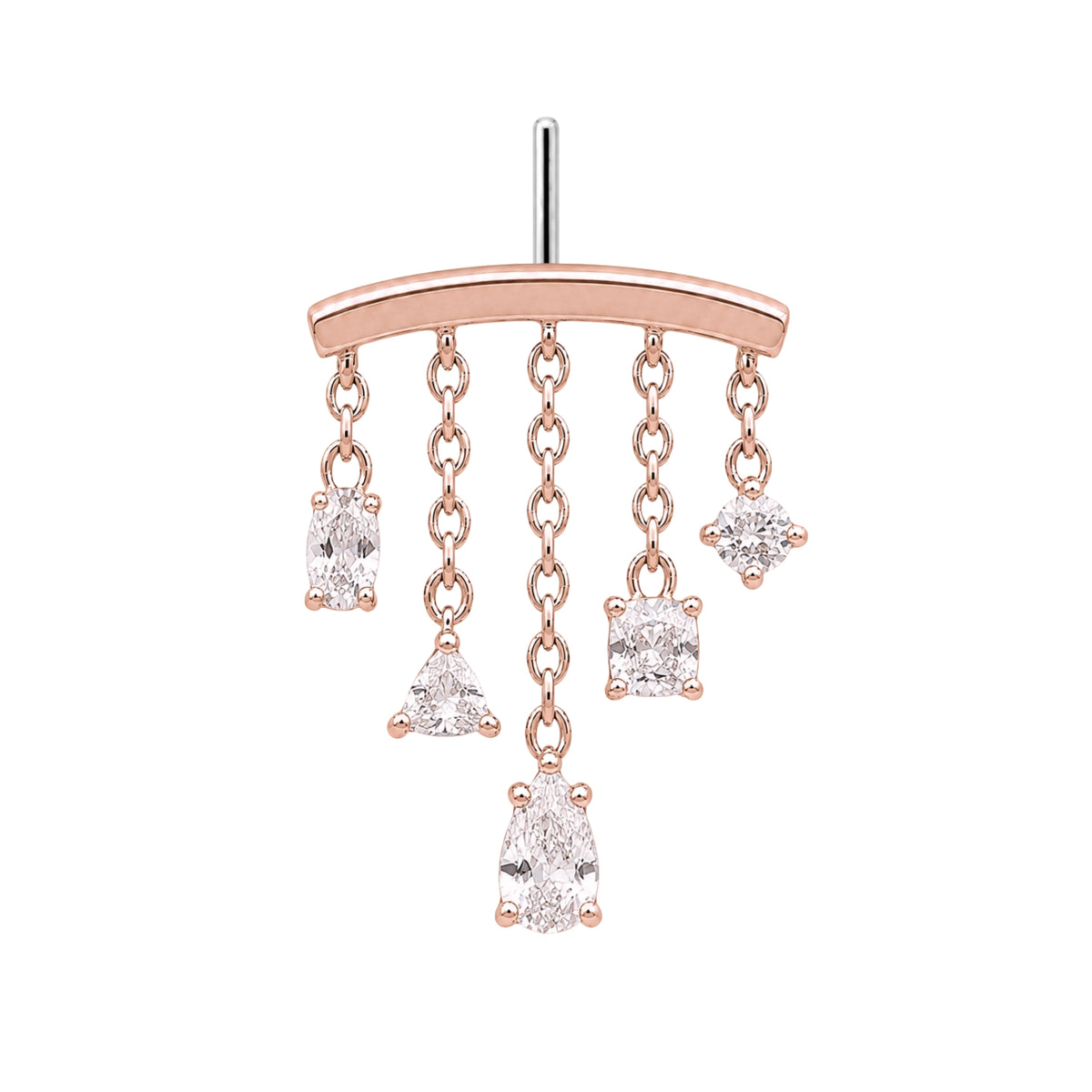White Topaz Multi-Cut Chandelier Earring