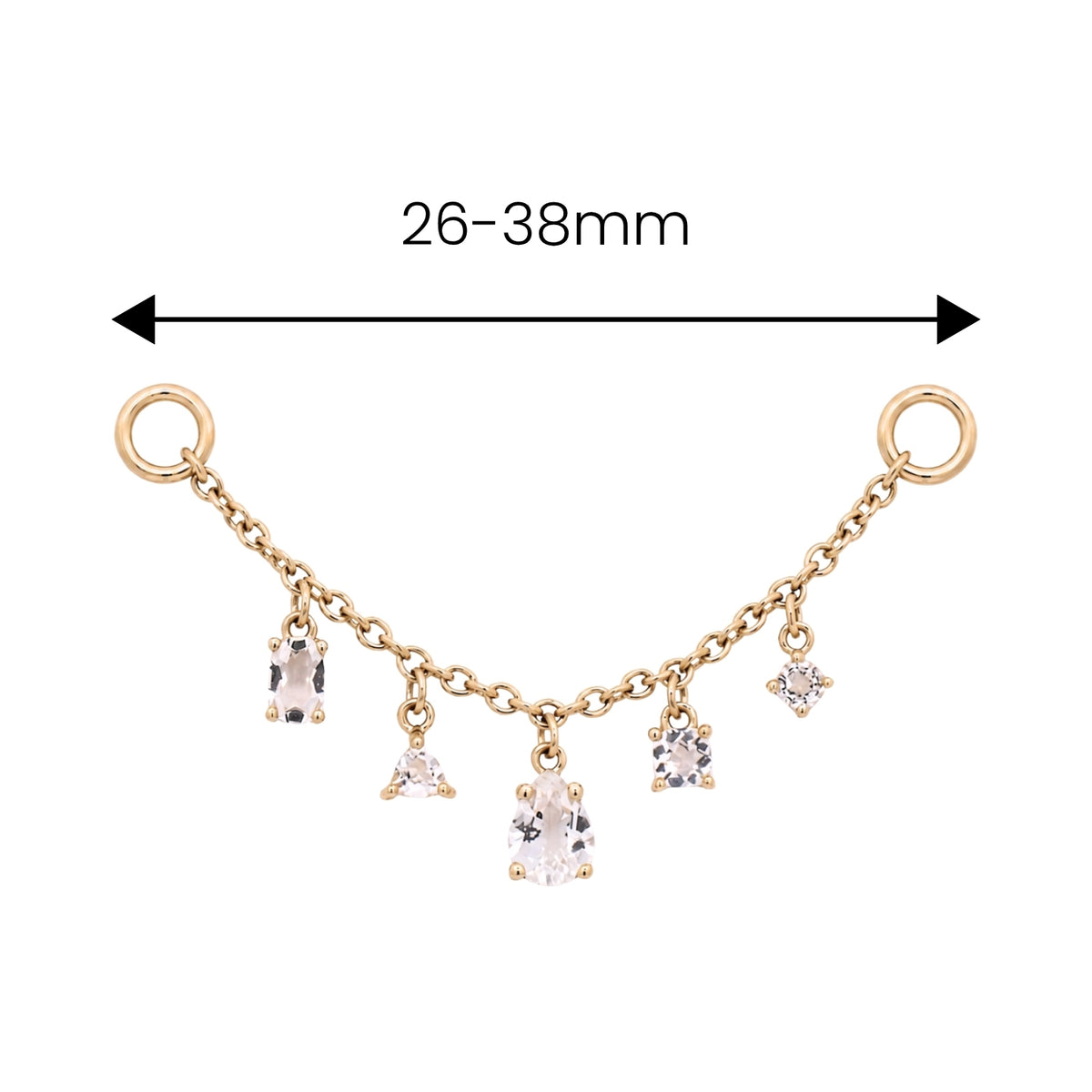 White Topaz Multi-Cut Chain Connector