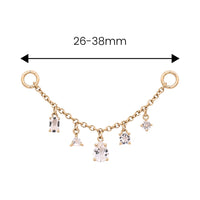 White Topaz Multi-Cut Chain Connector