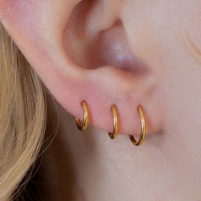 Yellow Gold Hoops 16 Gauge Plain Clicker Hoop The Curated Lobebestsellerbestsellerscartilage
